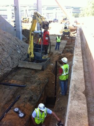 Ram Jack of Tennessee crew works on Memphis Pyramid.